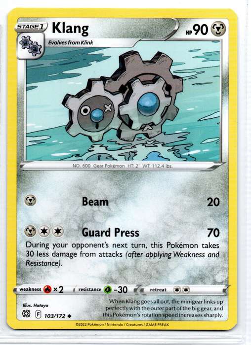 2022 Pokemon/Nintendo/Creatures/GAMEFREAK - Brilliant Stars - Klang 103/172 Uncommon