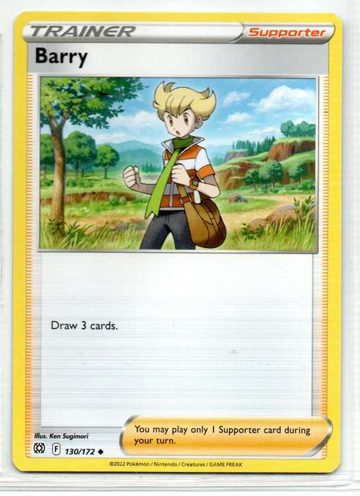 2022 Pokemon/Nintendo/Creatures/GAMEFREAK - Brilliant Stars - Trainer Barry 130/172 Uncommon