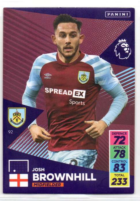 Panini Premier League 2021/22 / XL Adrenalyn - Burnley - 9 Cards