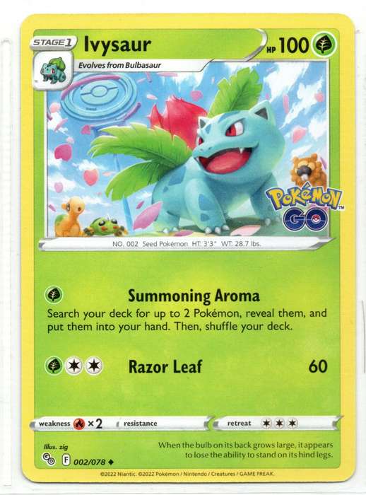 2022 Pokemon/Nintendo/Creature/GameFreak - Pokemon GO - Ivysaur 2/78 Uncommon