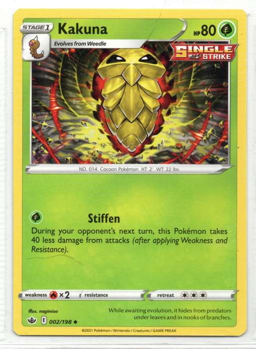 2021 Pokemon/Nintendo/Creature/GameFreak - Chilling Reign - Kakuna 2/189 Uncommon