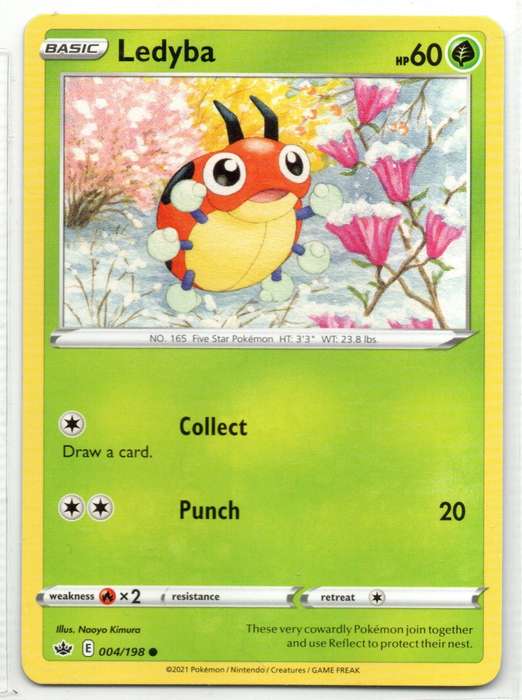 2021 Pokemon/Nintendo/Creature/GameFreak - Chilling Reign - Ledyba 4/198 Common