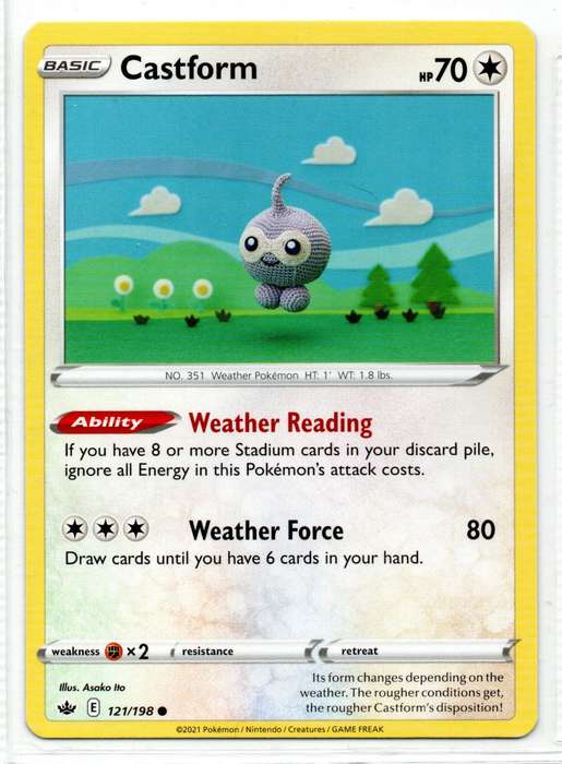 2021 Pokemon/Nintendo/Creature/GameFreak - Chilling Reign - Castform 121/198 Common