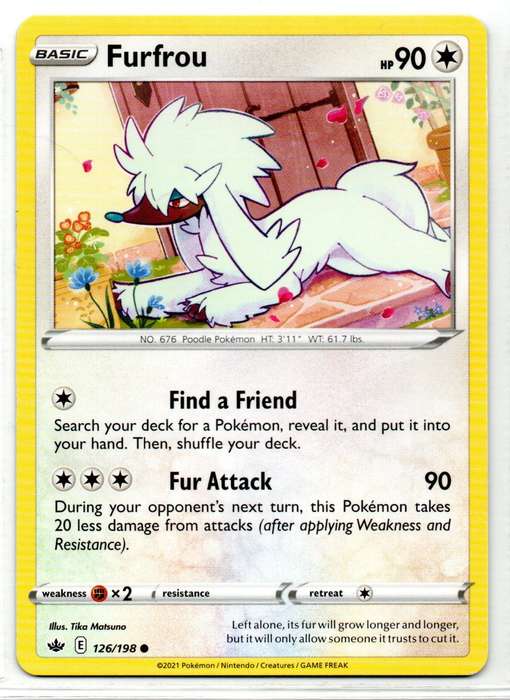 2021 Pokemon/Nintendo/Creature/GameFreak - Chilling Reign - Furfrou 126/198 Common