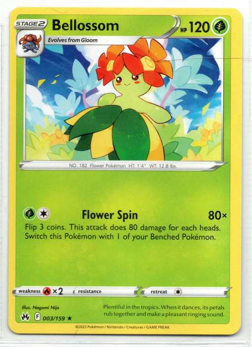 2023 Pokemon/Nintendo/Creatures/GAMEFREAK - Crown Zenith - Bellossom 3/159 Rare