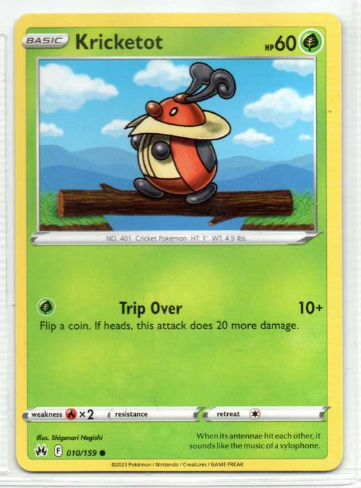 2023 Pokemon/Nintendo/Creatures/GAMEFREAK - Crown Zenith - Kricketot 10/159 Common