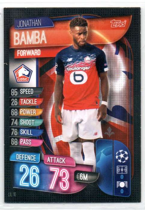 Topps Match Attax UEFA Champions League International 2019/20 - Lil 10 - Jonathan Bamba - LOSC Lille