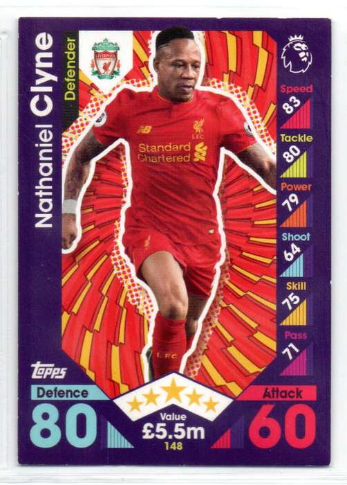 Topps Match Attax Premier League 2016/17 Nathaniel Clyne - Liverpool #148