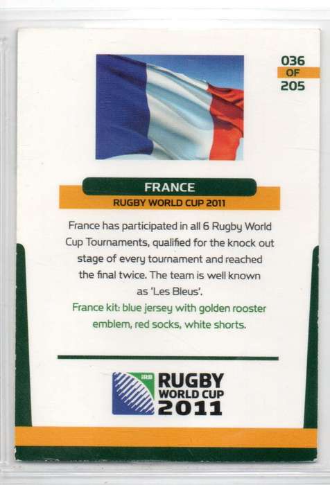 Rugby World Cup 2011 - Card 036/205 - France