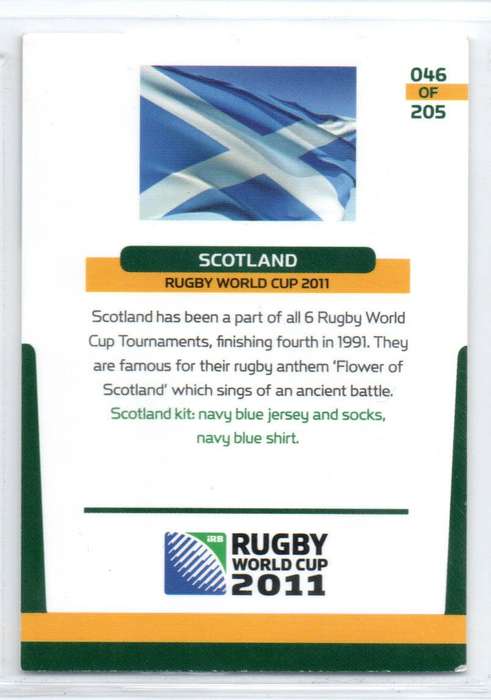 Rugby World Cup 2011 - Card 046/205 - Scotland
