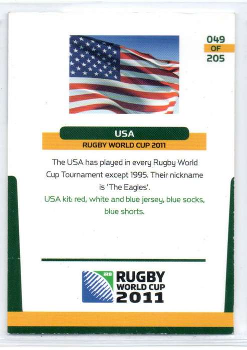 Rugby World Cup 2011 - Card 049/205 - USA