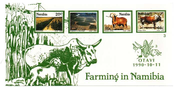 1990 Namibia Farming in Namibia FDC 1.3 & Bulletin 3