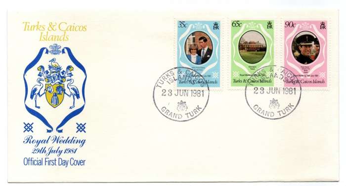 1981 Turks & Caicos Islands Royal Wedding FDC