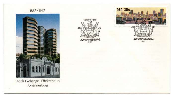 1987 RSA Stock Exchange Commemorative Cover