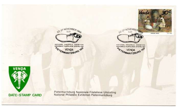 1988 Venda National Philatelic Exhibition Pietermaritzburg Date-Stamp Card