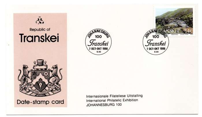 1986 Transkei Johannesburg 100 Date-Stamp Card S20