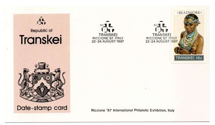 1987 Transkei RICCIONE `87 ITALY Date-Stamp Card S21