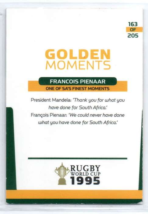 Rugby World Cup 2011 - Card 163/205 - Francois Pienaar