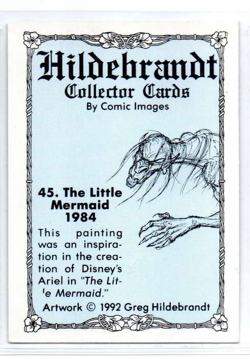Comic Images 1992 Greg Hildebrandt Collector Cards - 45 The Little Mermaid 1984