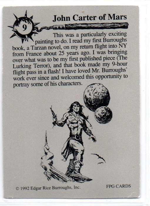 FPG Cards 1992 Ken Kelly - 9 John Carter of Mars