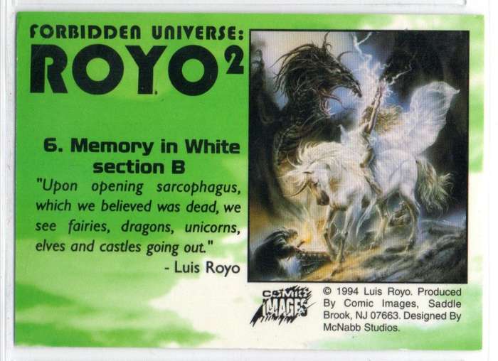 Comic Images 1994 Forbidden Universe: Royo 2 - 6 Memory in White section B