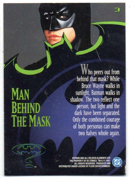 Fleer Ultra 95 DC Comics Batman Forever  - 3 Man Behind The Mask