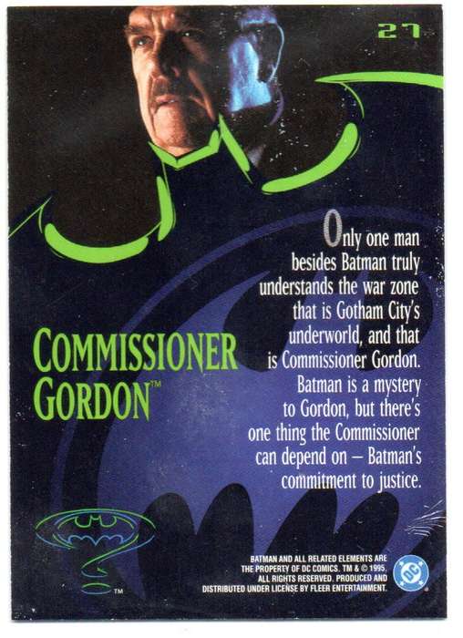Fleer Ultra 95 DC Comics Batman Forever  - 27 Commissioner Gordon