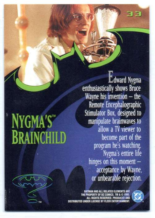 Fleer Ultra 95 DC Comics Batman Forever  - 33 Nygma`s Brainchild