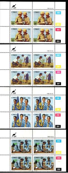 Ciskei 1985/05/03 International Youth 75th Anniversary of Girl Guide Movement Control Block Set