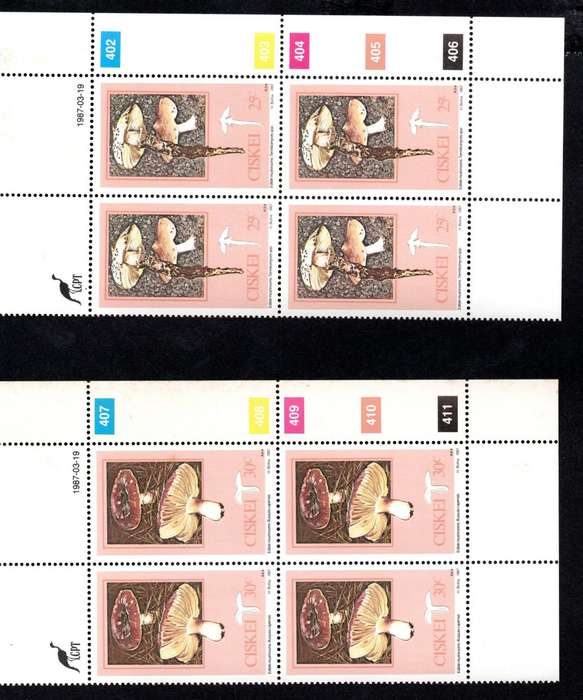 Ciskei 1987/03/19 Edible Mushrooms Control Block Set