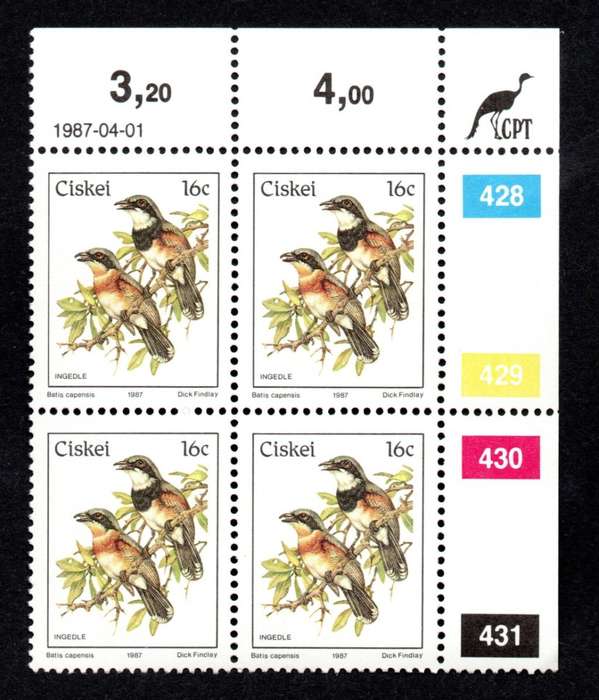 Ciskei 1987/04/01 Additional value to the Definitive issue Control Block Set