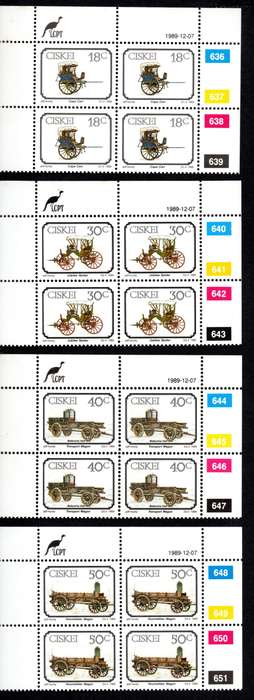 Ciskei 1989/12/07 Animal-drawn Transport Control Block Set