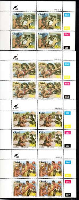 Ciskei 1990/03/15 Folklore Makanda Mahlanu (4th series) Control Block Set