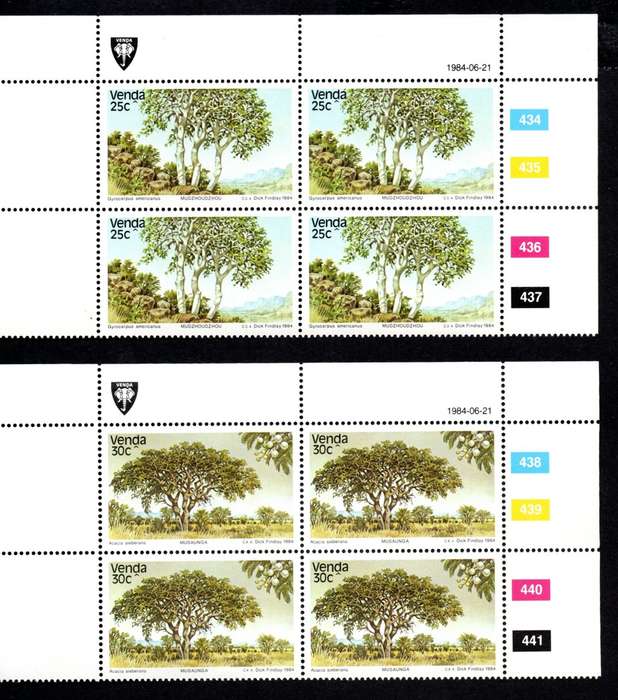 Venda 1984/06/21 Indigenous trees (3rd issue) Control Block Set