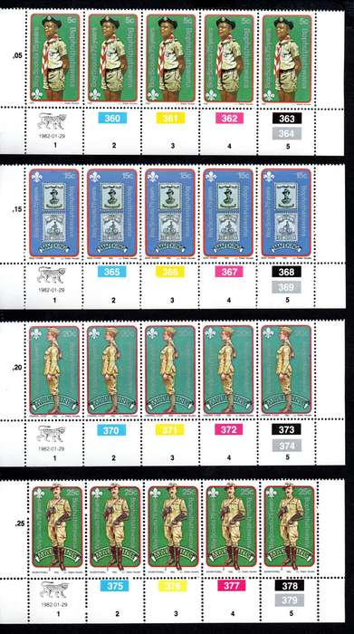 Bophuthatswana 1982/01/29 75th Anniversary of Boy Scouts movement Control Block Set