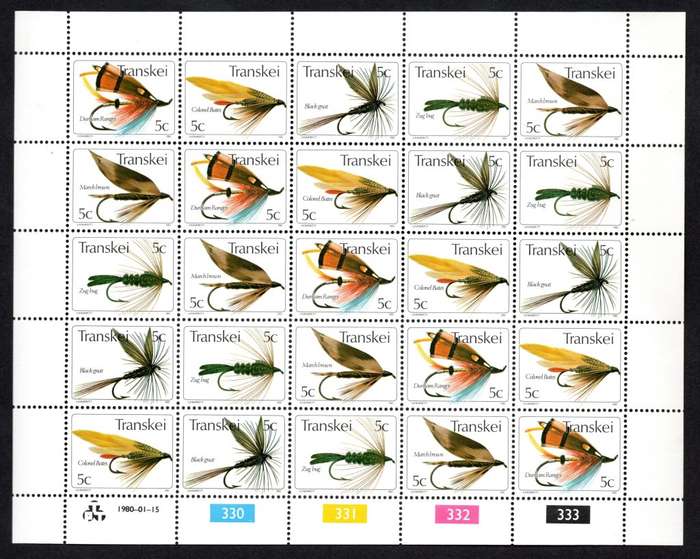 Transkei 1980/01/15 Fishing flies 1st series Complete set of 25