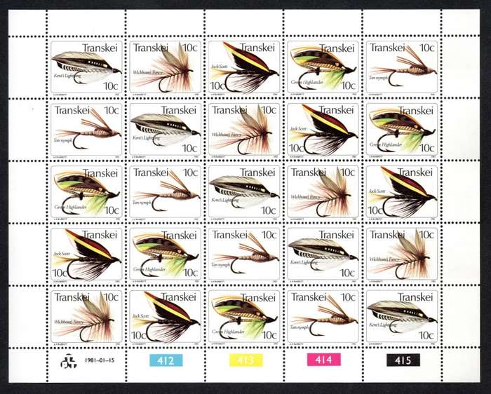 Transkei 1981/01/15 Fishing Flies 2nd series Complete set of 25