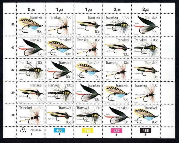 Transkei 1982/01/06 Fishing flies 3rd series Complete set of 25
