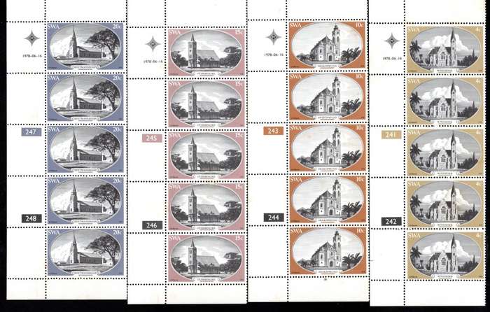 South-West Africa 1978/06/16 Historic Churches in SWA Control Block Set