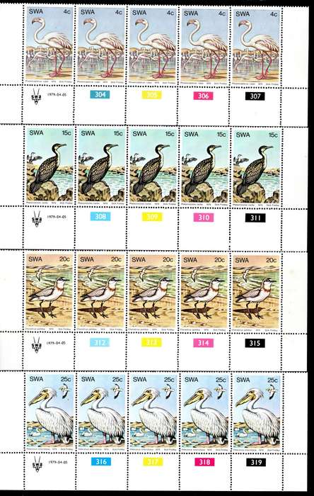 South-West Africa 1978/04/05 Water Birds Control Block Set