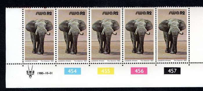 South-West Africa 1980/10/01 Third Definitive Issue Control Blocks #390-457 Set