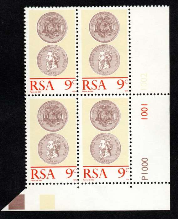 RSA 1974/04/06 5th Numismatic convention and centenary of Burgersbond Control Block Set