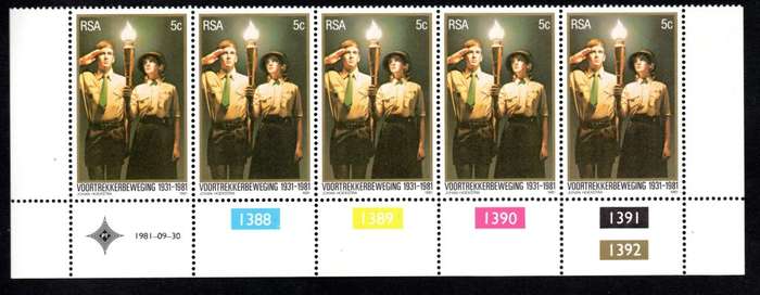 RSA 1981/09/30 50th Anniversary of Voortrekker Movement Control Blocks