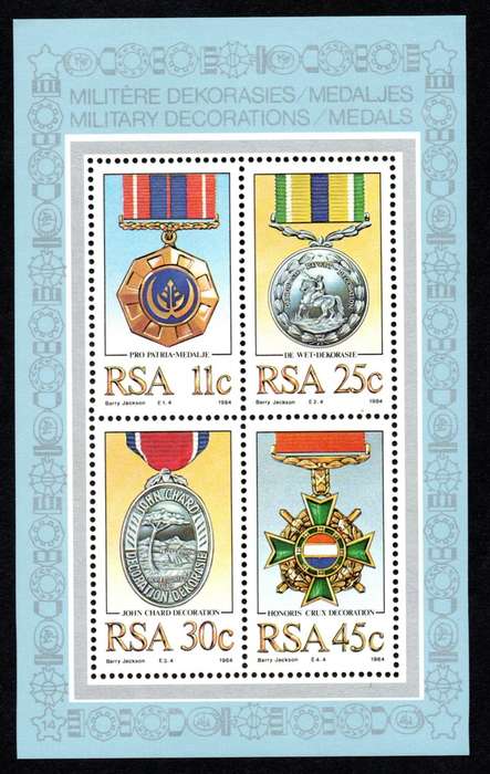 RSA 1984/11/09 Military Decorations Miniature Sheet