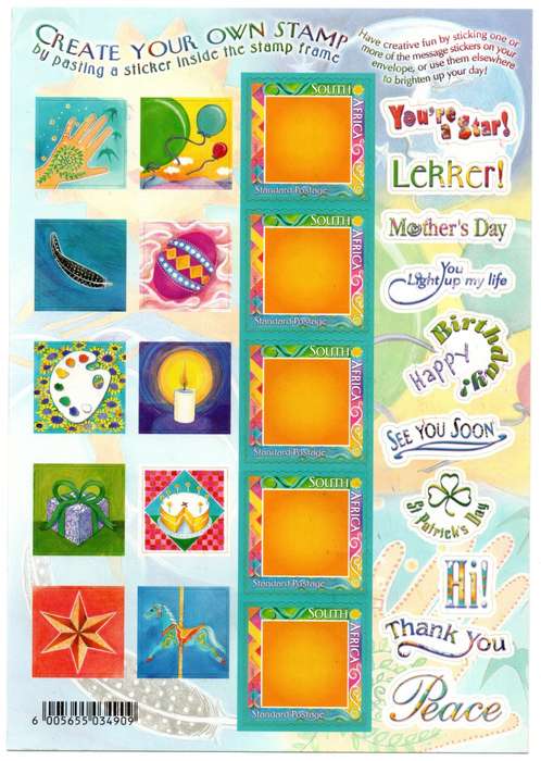 RSA 2001/10/01 Create your own stamp Complete Sheet