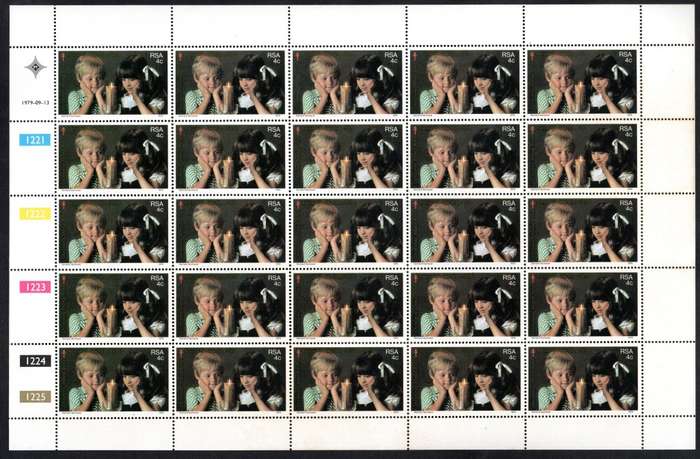 RSA 1979/09/13 50th Anniversary of the SA Christmas Fund Complete Sheet of 25