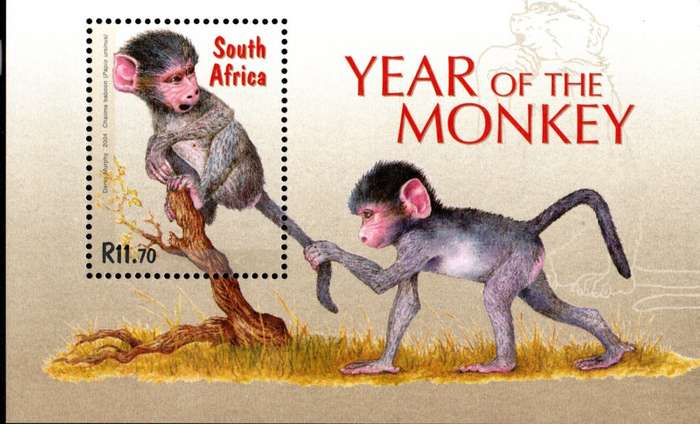 RSA 2004/02/27 Year of the Monkey Miniature Sheet