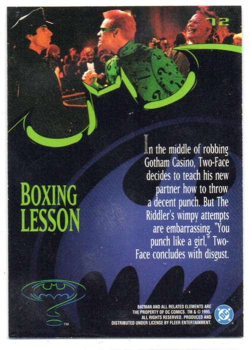 Fleer Ultra 95 DC Comics Batman Forever  - 72 Boxing Lesson