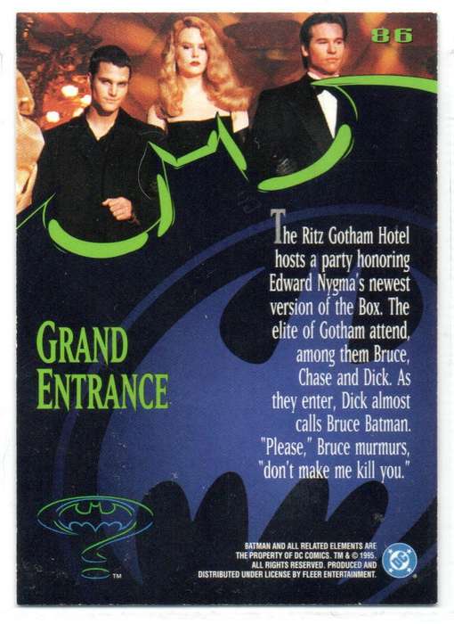 Fleer Ultra 95 DC Comics Batman Forever  - 86 Grand Entrance