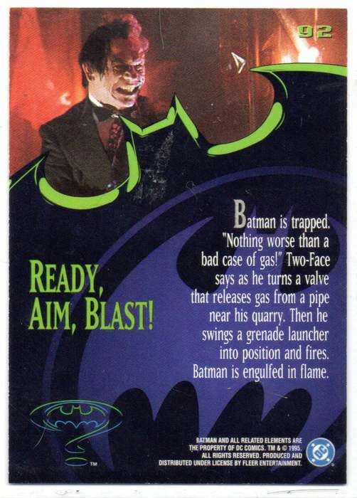 Fleer Ultra 95 DC Comics Batman Forever  - 92 Ready, Aim, Blast!